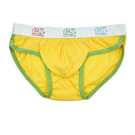 Pop Mod Athletic Brief // Yellow + Lemon (S)