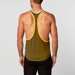 American Jock Aktivo Extreme Muscle Tank // Olive + Yellow (XL)