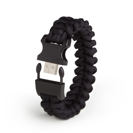 USB Paracord Bracelet (Black)