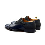 Calfskin + Suede Monk Strap Brogue // Black (Euro: 46)