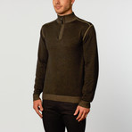 Reversible Zip Mock Sweater // Black + Khaki (S)
