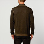 Reversible Zip Mock Sweater // Black + Khaki (S)
