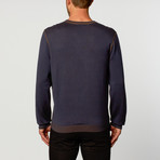 Reversible V-Neck Sweater // Navy + Brown (M)