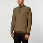 Reversible Zip Mock Sweater // Black + Khaki (S)