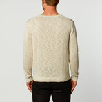 Textured Fisherman V-Neck Sweater // Grey (XL)