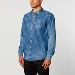 Washed Denim Long-Sleeve Shirt // Indigo (L)