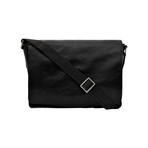 Fred // Leather Messenger (Black)