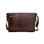 Fred // Leather Messenger (Black)