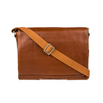 Fred // Leather Messenger (Black)