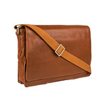 Fred // Leather Messenger (Black)