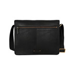 Aiden // Leather Messenger (Black)