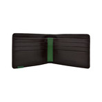 Dylan // Slim Bifold (Black + Green)