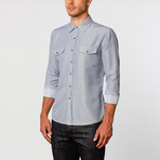 Diamond Button-Up Shirt // Cobalt (S)