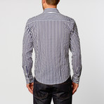 Medium Stripe Button-Up Shirt // Navy (M)