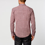 Textured Chambray Button-Up Shirt // Eggplant (XL)