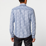 Crackle Button-Up Shirt // Navy (XL)