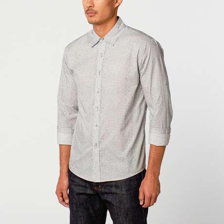 Speckled Squares Button-Up Shirt // White (S)