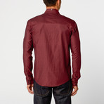 Geo Triangle Button-Up Shirt // Burgundy (S)