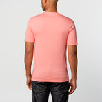 Versace // Short Sleeve V-Neck Tee // Coral (L)