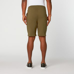 Overton Workshop // Sandy Fleece Short // Military Olive (M)