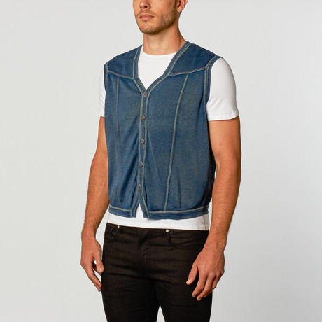 Knitted Denim Vest // Indigo (S)