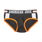 American Jock Aktivo Sport Brief // Black + Orange (S)