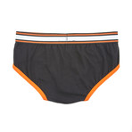 American Jock Aktivo Sport Brief // Black + Orange (S)