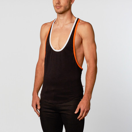 American Jock Aktivo Extreme Muscle Tank // Black + Orange (S)