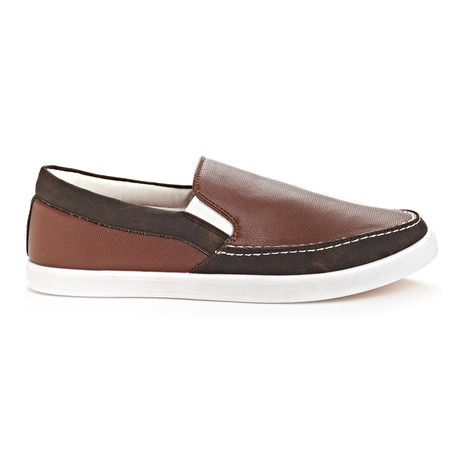 High Step Slip-On // Tan + Dark Brown (US: 7.5)