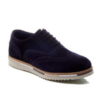 Suede Leather Bold Oxford // Navy + White (Euro: 41)