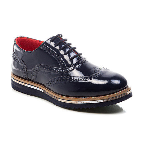 Patent Leather Bold Oxford // Navy + Black (Euro: 40)