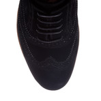 Suede Leather Bold Oxford // Black + White (Euro: 44)