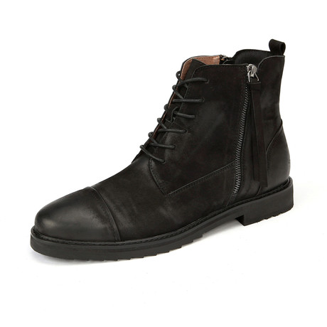 Herilios // Lace-up Toe Cap Boot // Black (Euro: 41)