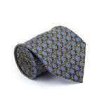 Vintage Hermes Tie // Blue + Gold + Black Chain Link
