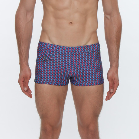 Ibiza Print Square Cut // Clipper Pink + Blue (XS)