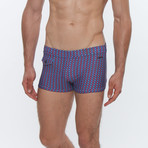 Ibiza Print Square Cut // Clipper Pink + Blue (XS)