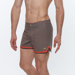 Mykonos Print Stretch // Clipper Orange + Aqua (30)