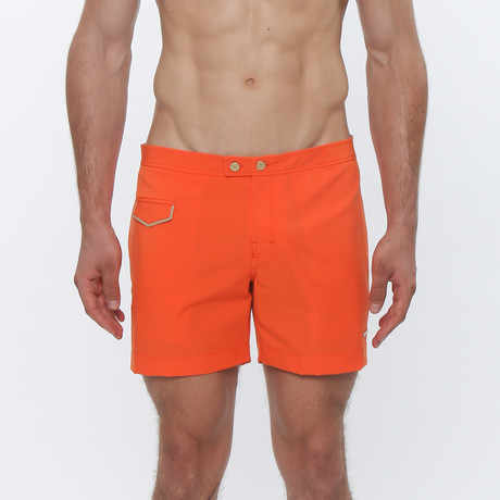 Lido Solid Stretch // Orange + Tan (28)