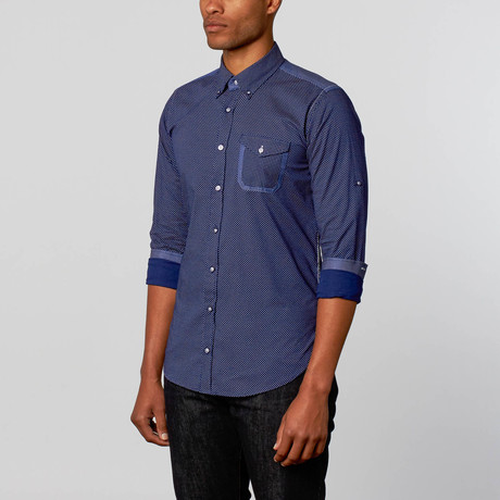 Dot Dress Shirt // Navy (XS)