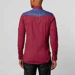 Bold Dress Shirt // Red + Blue Plaid (XS)