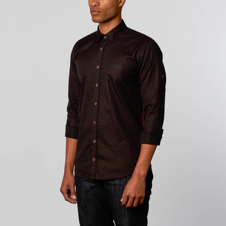 Downtown Dress Shirt // Black + Red (XS)