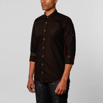 Solid Modern Dress Shirt // Black + Red (XS)