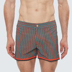 Mykonos Print Stretch // Clipper Orange + Aqua (30)