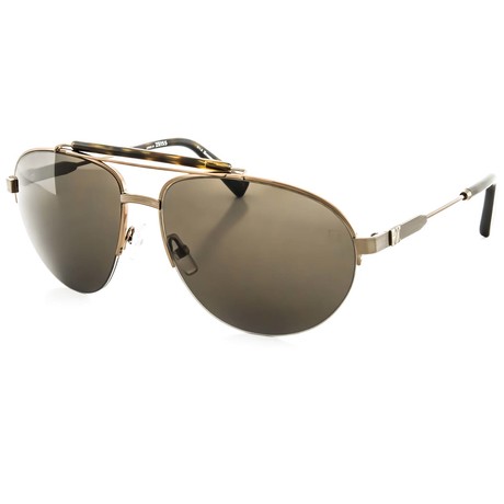 Ermenegildo Zegna Sunglasses // Clear Shiny Bronze + Grey // Brown Shaded