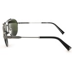 Ermenegildo Zegna Sunglasses // Shiny Grey + Green Shaded