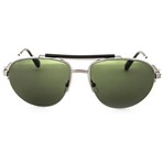 Ermenegildo Zegna Sunglasses // Shiny Grey + Green Shaded