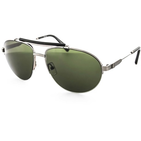 Ermenegildo Zegna Sunglasses // Shiny Grey + Green Shaded