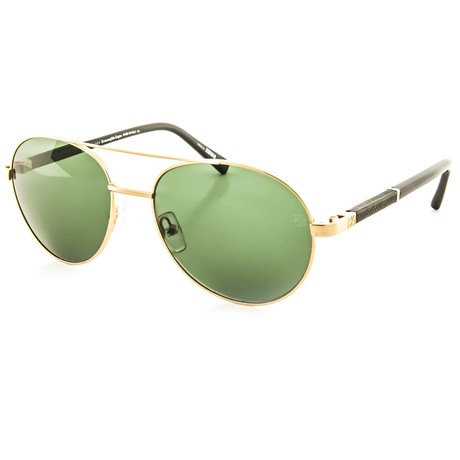 Ermenegildo Zegna Sunglasses // Pale Gold + Black // Green Polarized