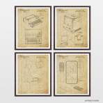 Apple Patent Collection // 4 Print Set // Antique Paper (8"W x 10"H)