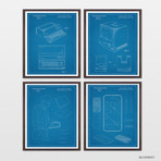 Apple Patent Collection // 4 Print Set // Blueprint (8"W x 10"H)